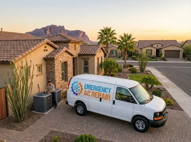 Emergency AC Repair service van in Chandler Ocotillo area