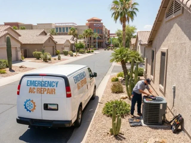 Emergency AC Repair service van near Glendale Westgate